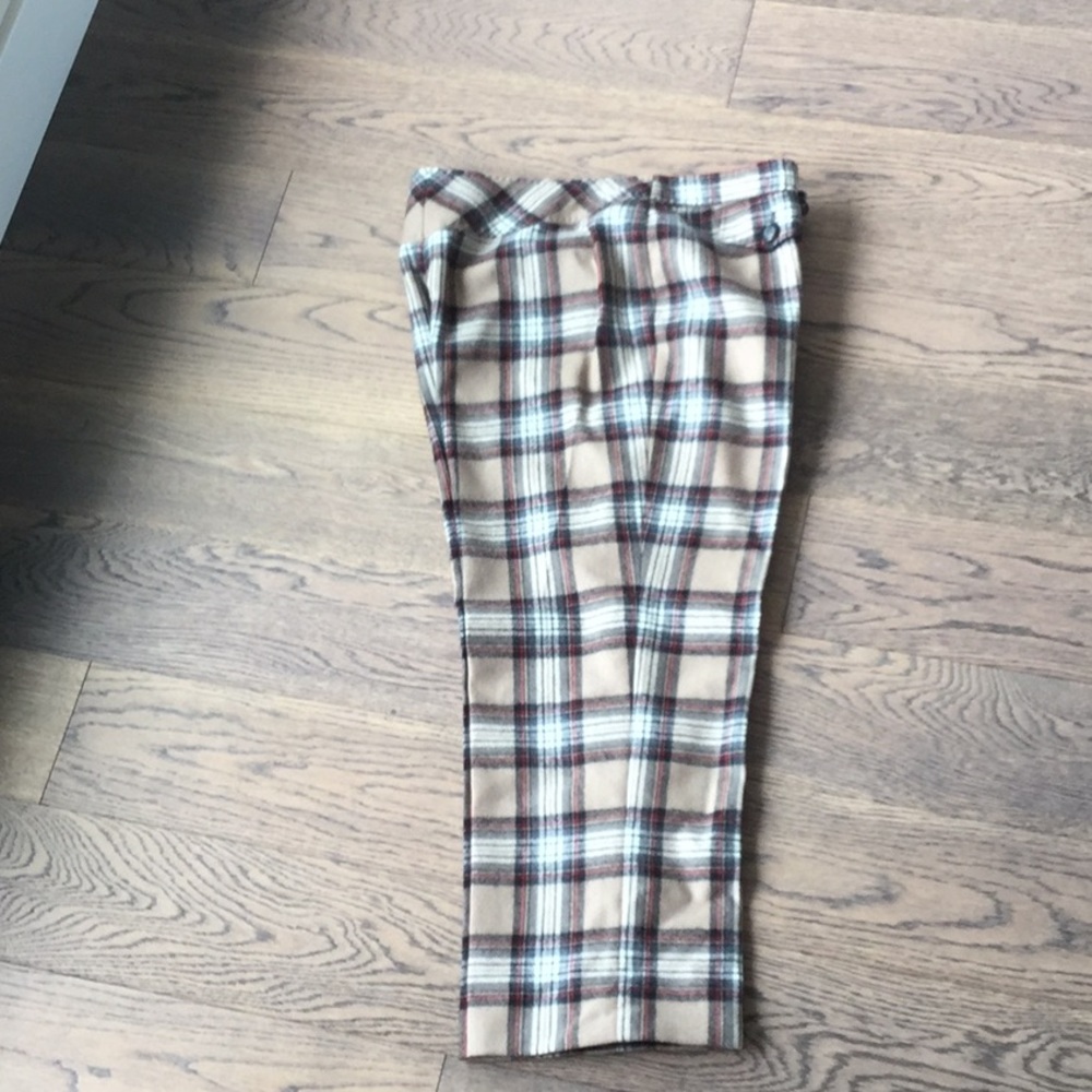Moschino plaid crop pants-wool fabric